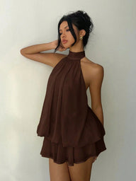 Adjoa – Neckholder-Minikleid aus Chiffon