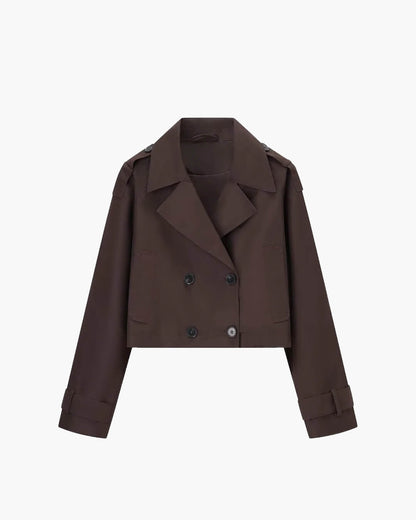 OLANE Classic Cropped Trench Coat BrownXSWomen’s Jackets & Coats