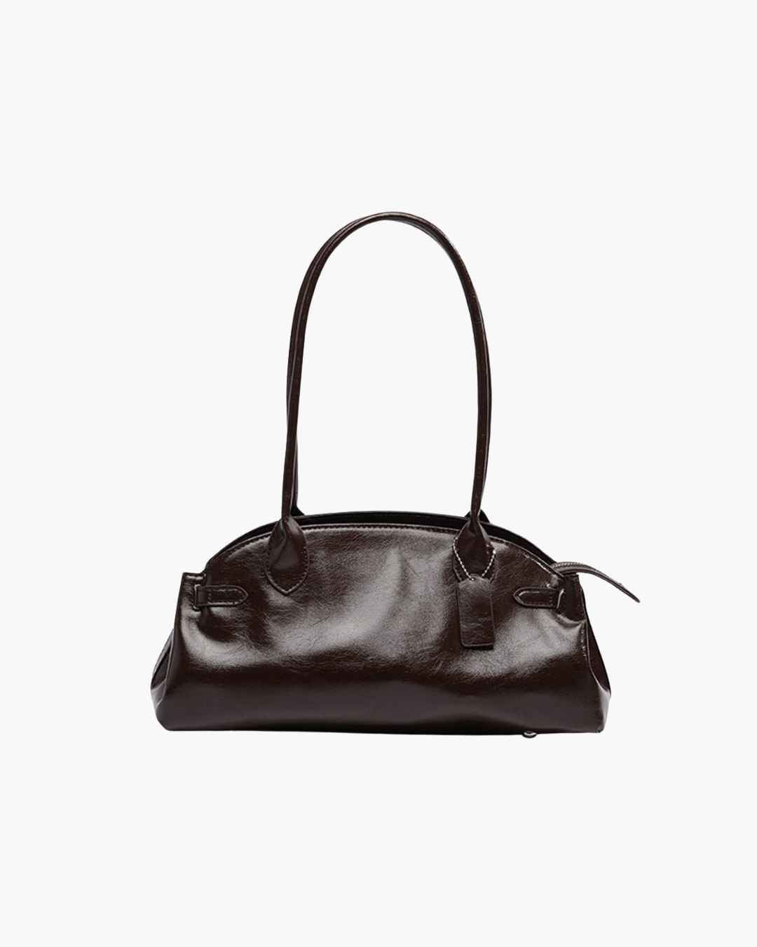 Klassische längliche Schultertasche mit Doppelschlaufe