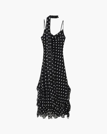 OLANE Classic Polka Dot Maxi Dress LWomen's Dresses