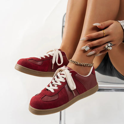OLANE Classic Suede Sneakers with Details Brown36Women's Shoes