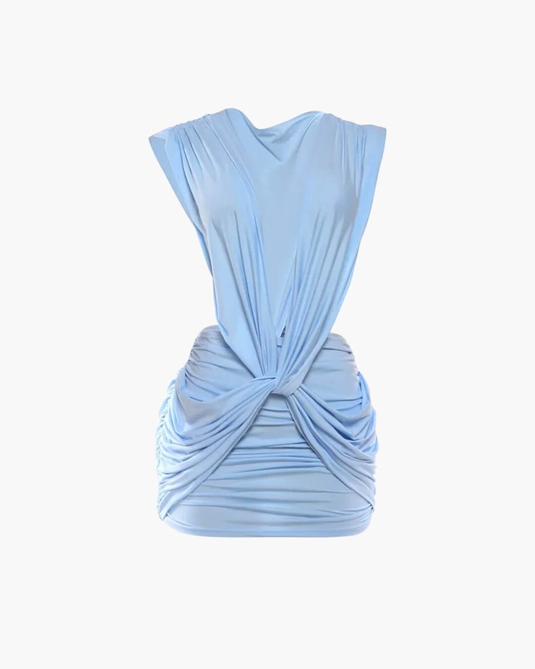 Adriana – gerafftes Deep‑V Mini-Kleid