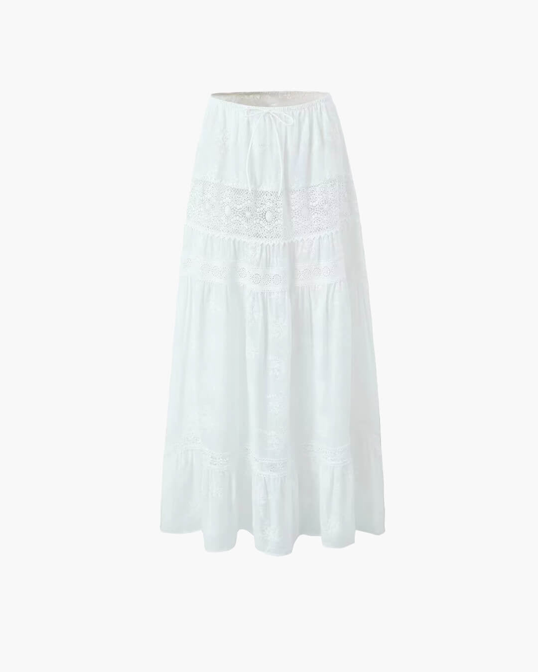 OLANE Denise Bohemian Embroidered Crop Top Skirt Set Off ShoulderMWomen's Sets
