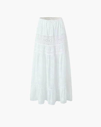 OLANE Denise Bohemian Embroidered Crop Top Skirt Set Off ShoulderMWomen's Sets