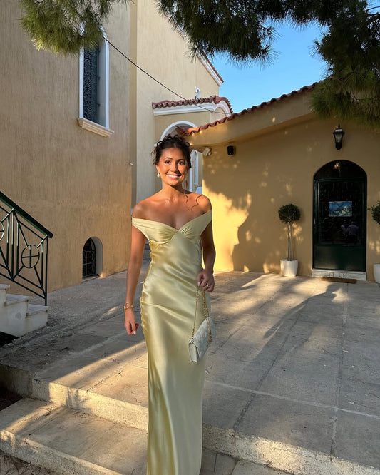 OLANE Elegant Backless Satin Maxi Dress SWomen's Dresses