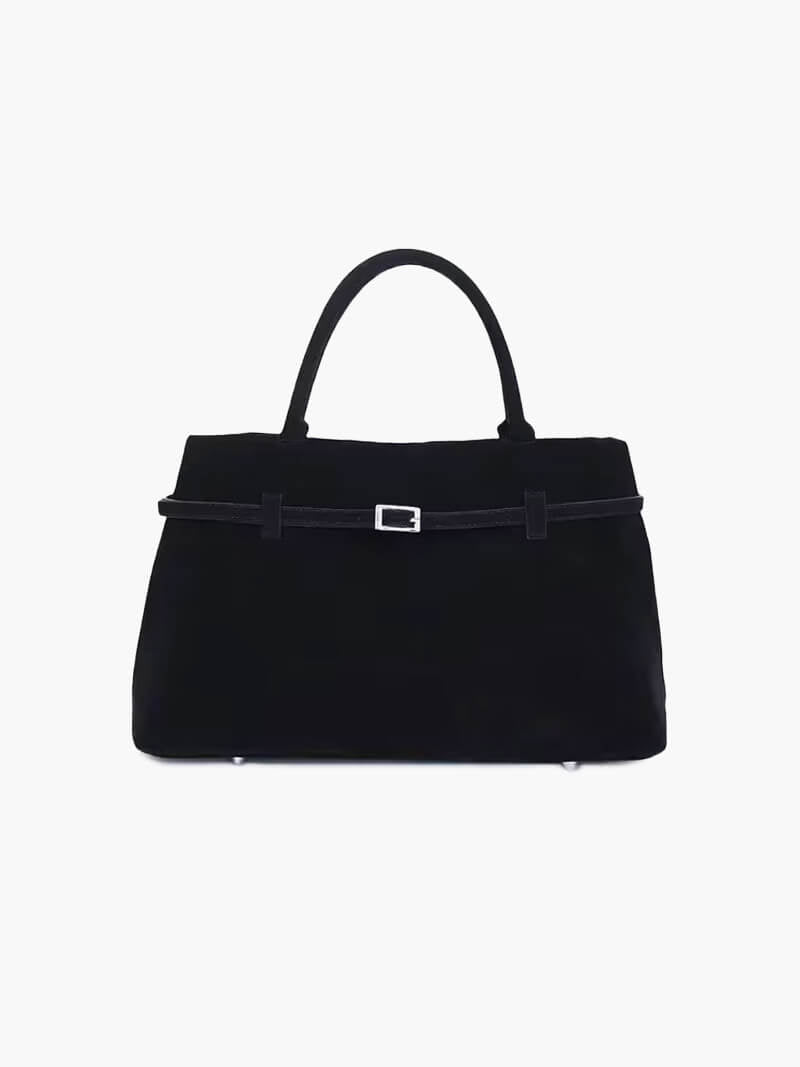 Elegante Schultertasche aus Wildlederimitat