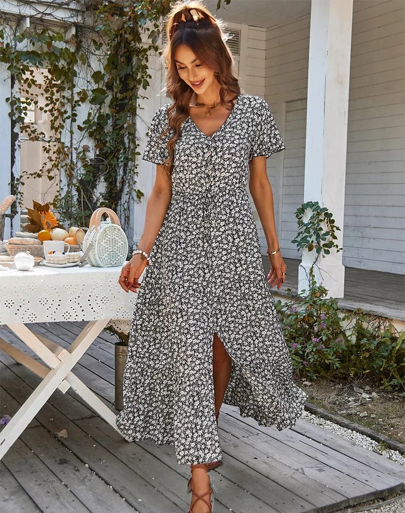 Ella – Maxikleid mit Blumenmuster im Vintage-Stil
