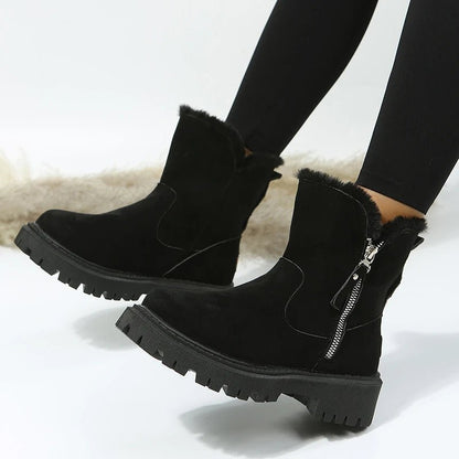 OLANE Faux Suede Boots Black36Women's Shoes