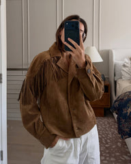 Jacke im Western‑Look mit Fransen aus Kunstwildleder