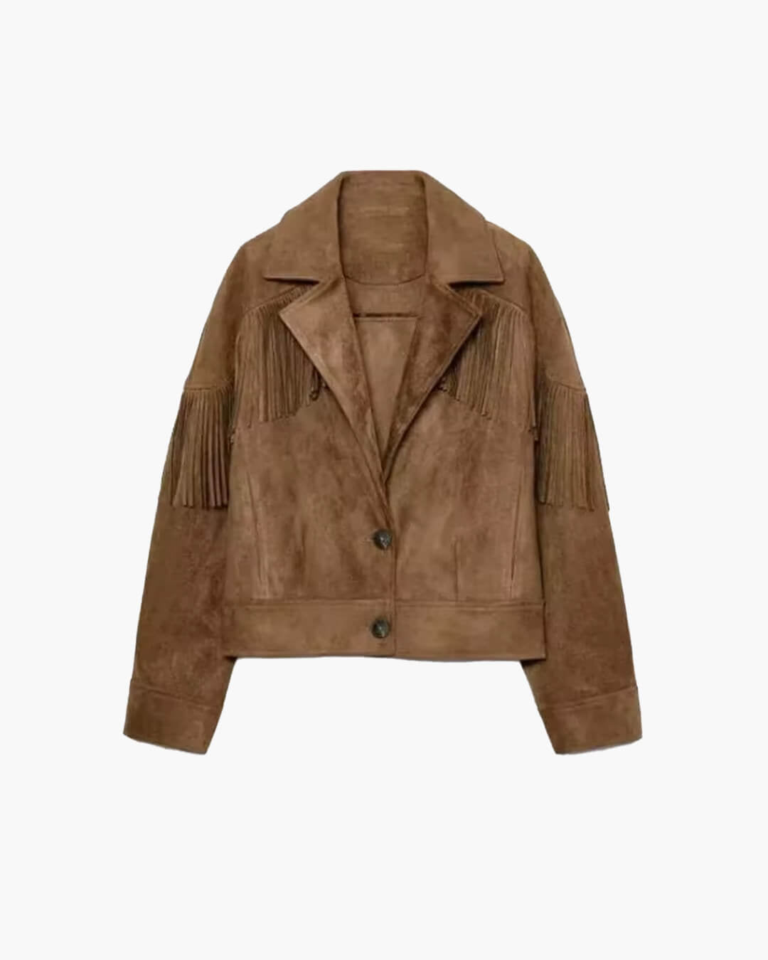 Kurze Jacke aus Wildlederimitat mit Revers