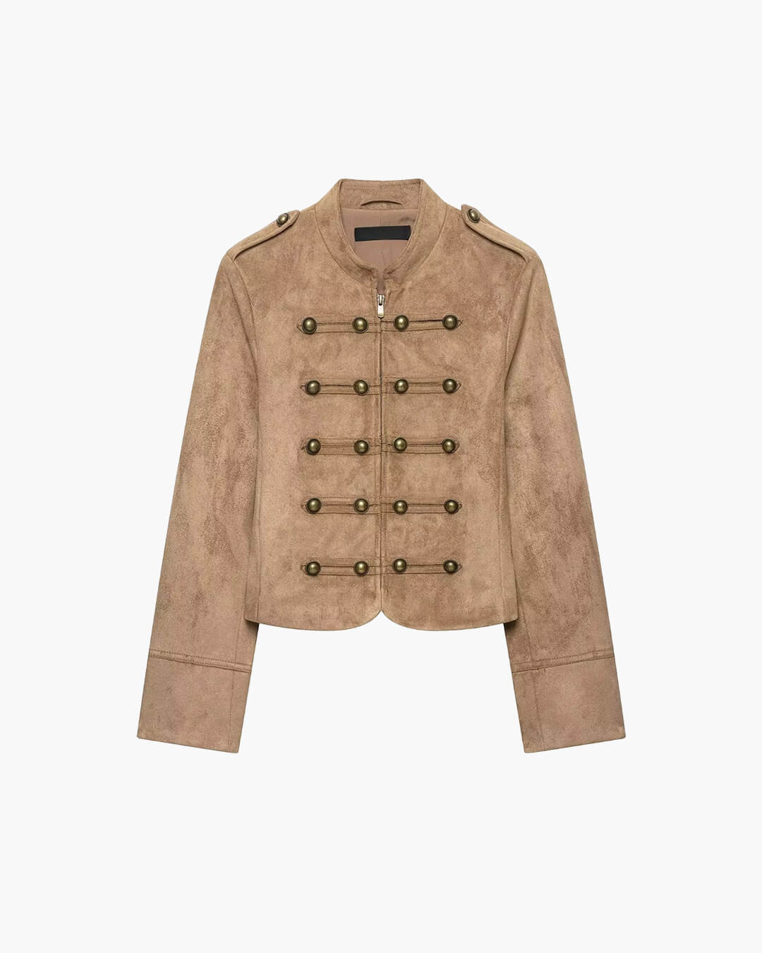 Schmal geschnittene Jacke aus Wildlederimitat im Napoleon-Stil