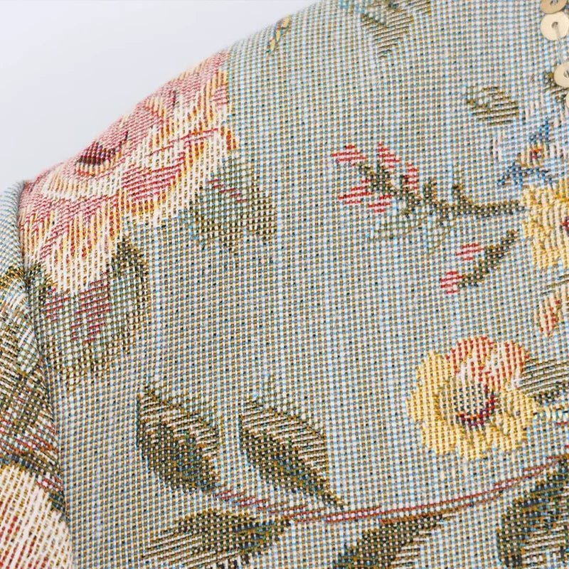 OLANE Floral Vintage Jacquard Cropped Jacket XSWomen's Coats & Jackets