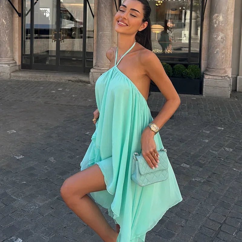 Alice – Rückenfreies Neckholder-Minikleid