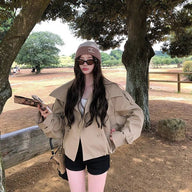 Utility-Trenchcoat mit hohem Kragen