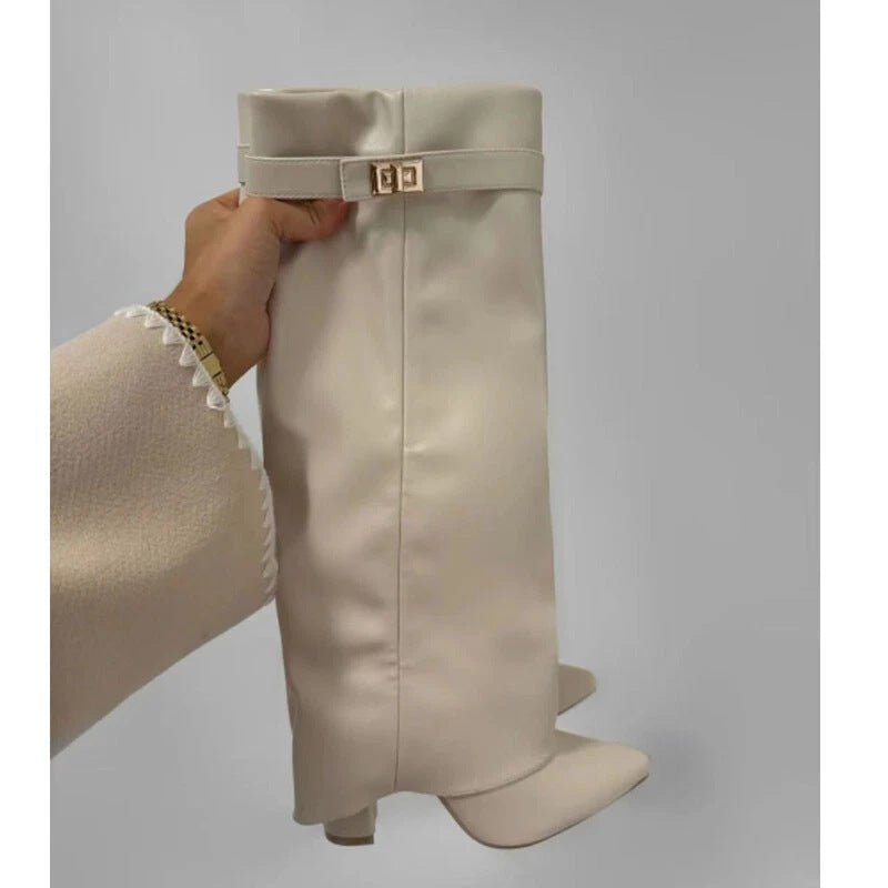 Hohe Kunstlederstiefel