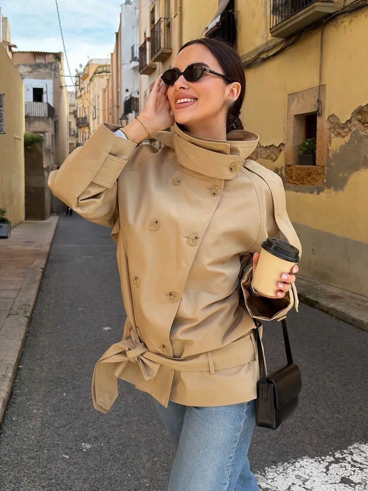 Utility Trenchjacke mit hohem Kragen