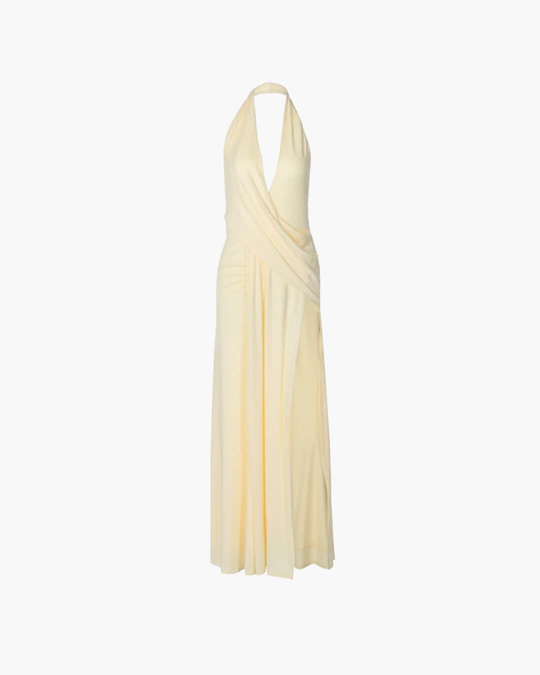 Lara – Neckholder-Maxikleid mit tiefem Ausschnitt und hohen Schlitzen