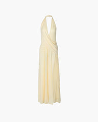 Lara – Neckholder-Maxikleid mit tiefem Ausschnitt und hohen Schlitzen