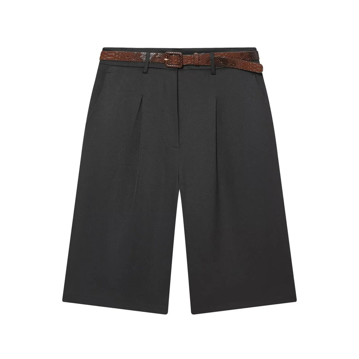 OLANE High Waist Belted Bermuda Shorts BlackXSWomen's Bottoms