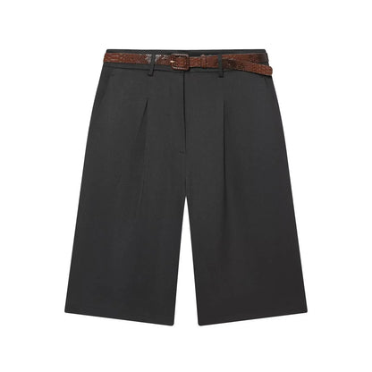 OLANE High Waist Belted Bermuda Shorts BlackXSWomen's Bottoms