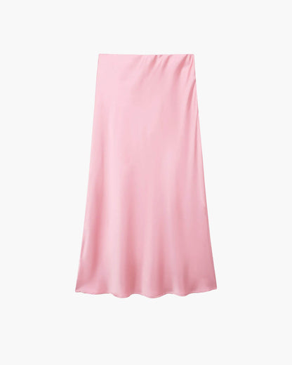 OLANE High Waist Satin Midi Skirt PinkXSWomen's Bottoms
