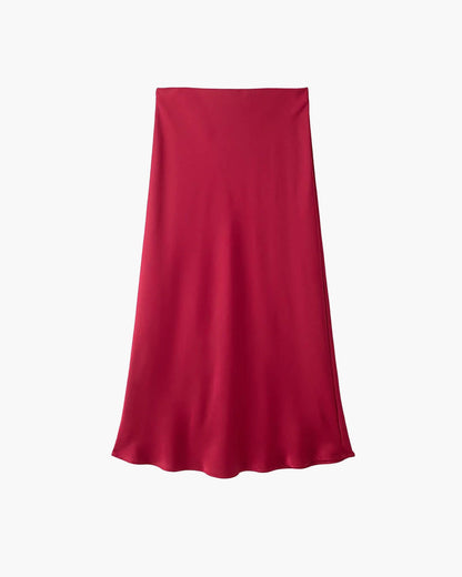 OLANE High Waist Satin Midi Skirt RedXSWomen's Bottoms