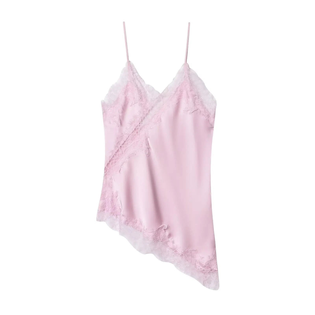 OLANE Keanna Asymmetric Satin Cami Top PinkSWomen's Tops