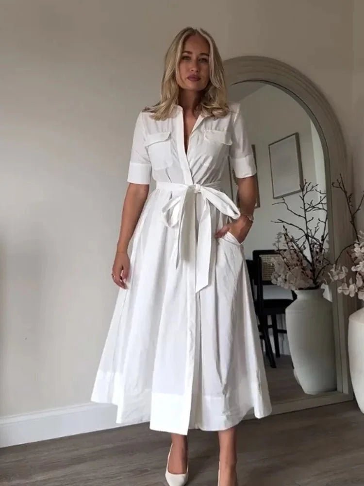 Kirra – Midi-Hemdblusenkleid mit Gürtel