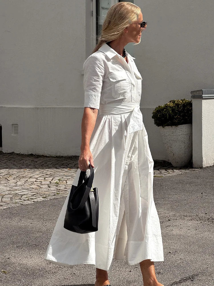 Kirra – Midi-Hemdblusenkleid mit Gürtel