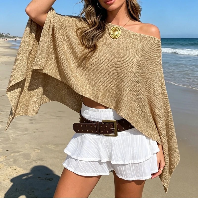 Evelyn – Schulterfreier Cape-Poncho