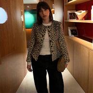 Leoparden-Kunstfell-Cropped-Jacke