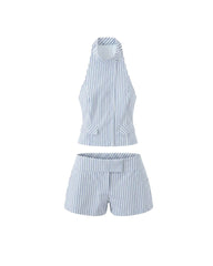 Lily – Gestreiftes Neckholder Mini-Rock-Set