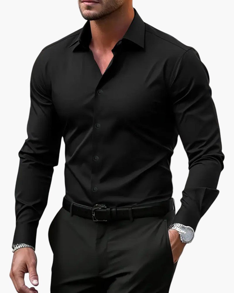 Afsa – Elegantes Langarm-Poloshirt mit Knopfleiste
