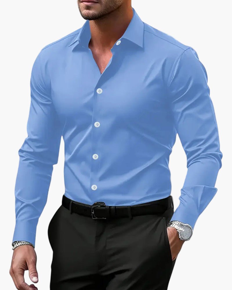 Afsa – Elegantes Langarm-Poloshirt mit Knopfleiste