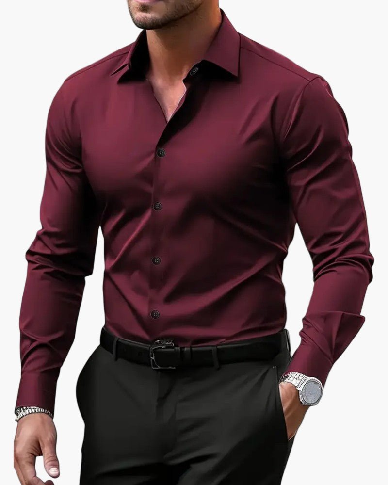 Afsa – Elegantes Langarm-Poloshirt mit Knopfleiste