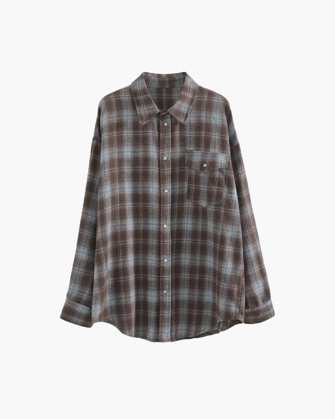 Langärmliges kariertes Oversized-Hemd