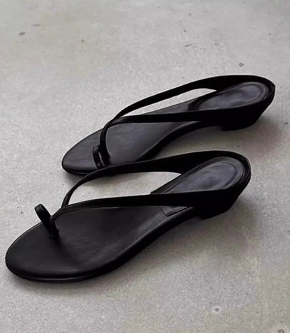 OLANE Lucy Lightweight Clip Toe Flat Slipper Black37Women's Shoes