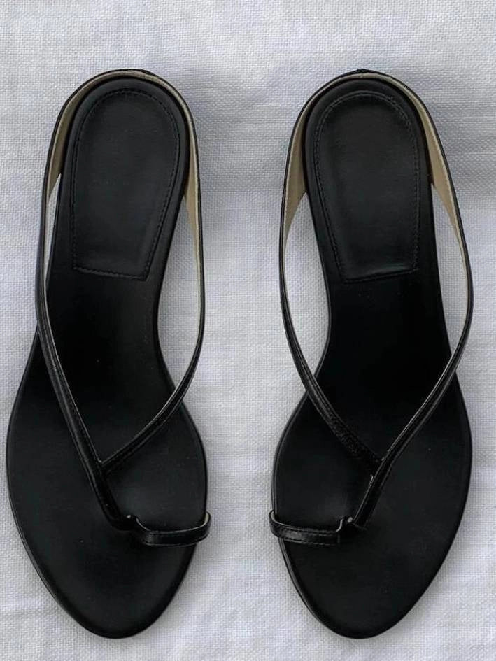OLANE Lucy Lightweight Clip Toe Flat Slipper Black37Women's Shoes