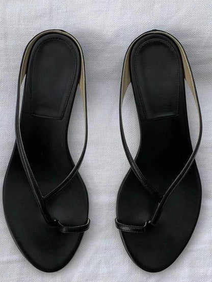 OLANE Lucy Lightweight Clip Toe Flat Slipper Black37Women's Shoes