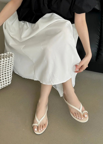 OLANE Lucy Lightweight Clip Toe Flat Slipper White35Women's Shoes