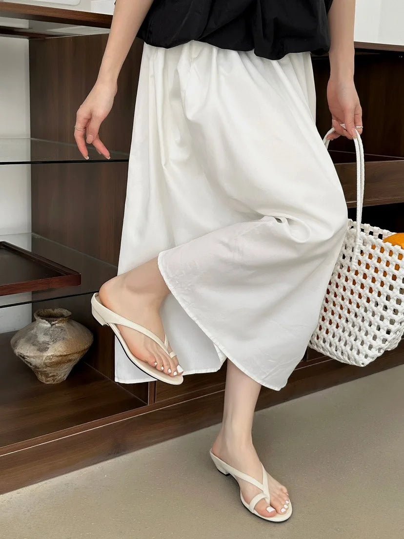OLANE Lucy Lightweight Clip Toe Flat Slipper White37Women's Shoes