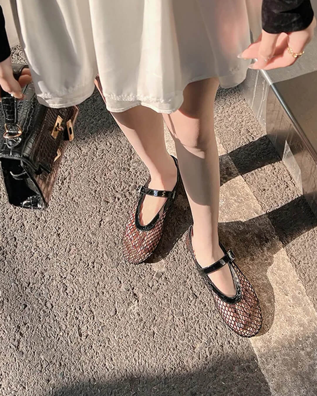 Luella – Mesh-Ballerinas mit Schnallen