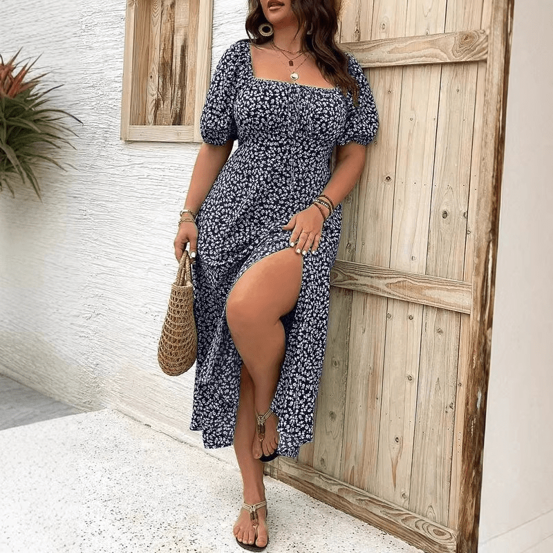 OLANE Mea Puff Sleeve Floral Dress BlackSWomen's Dresses