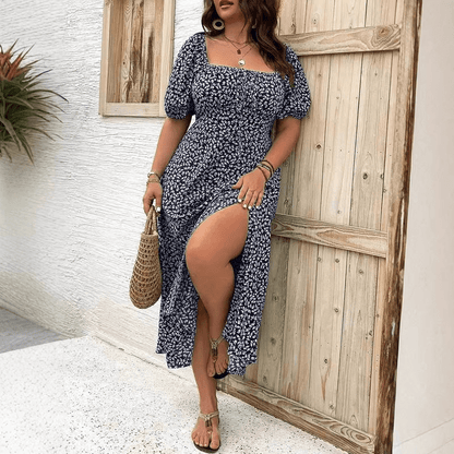 OLANE Mea Puff Sleeve Floral Dress BlackSWomen's Dresses