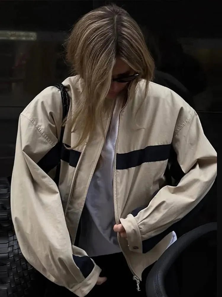 Oversized Colorblock Bomberjacke