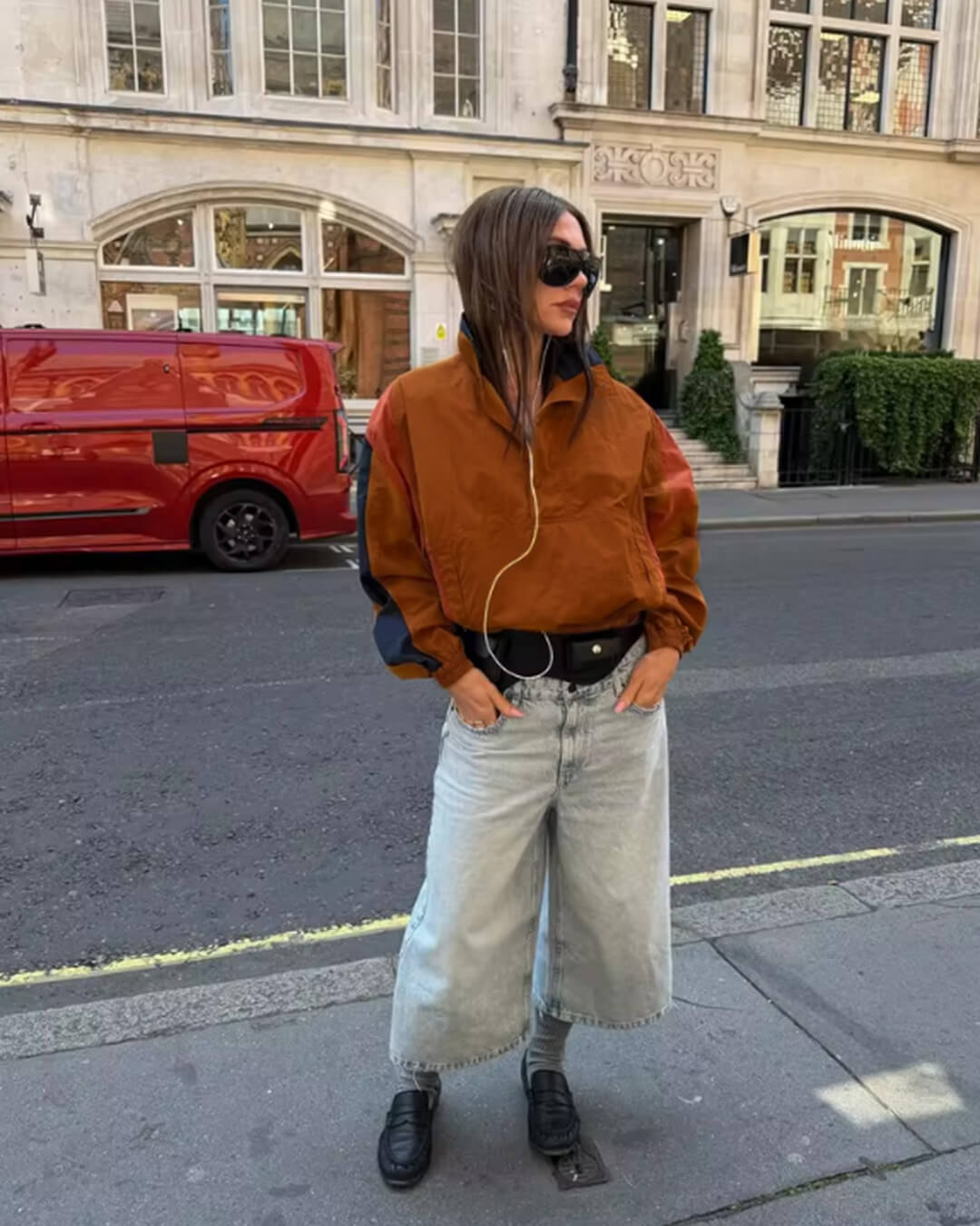 Kurze Oversized-Jacke im Colorblock-Design