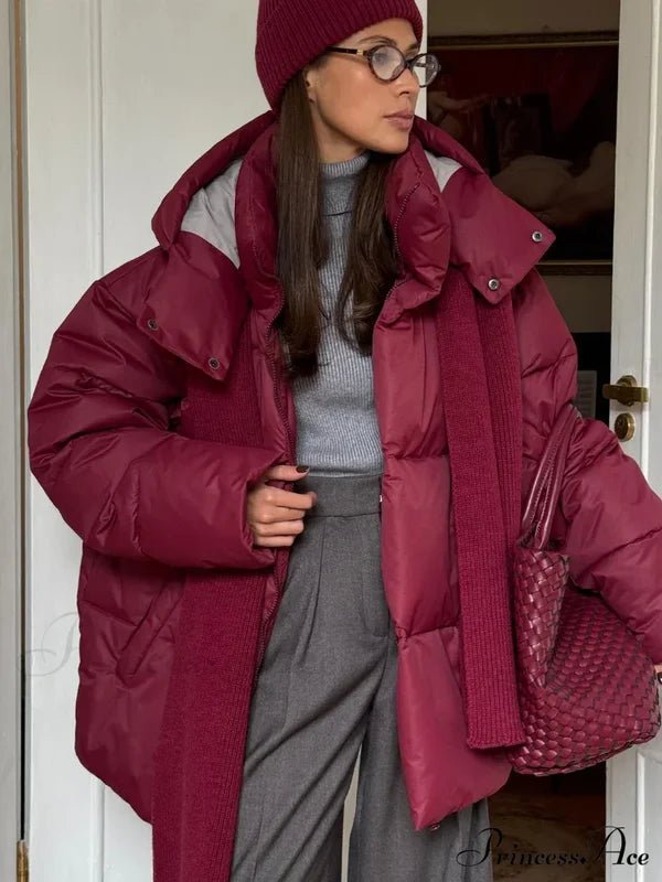 Oversized Pufferjacke mit abnehmbarer Kapuze