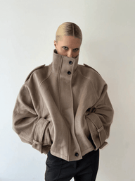 Oversized Stehkragenjacke
