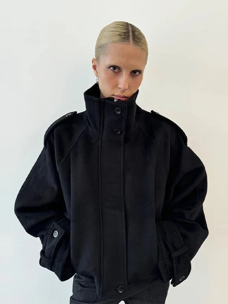 Oversized Stehkragenjacke