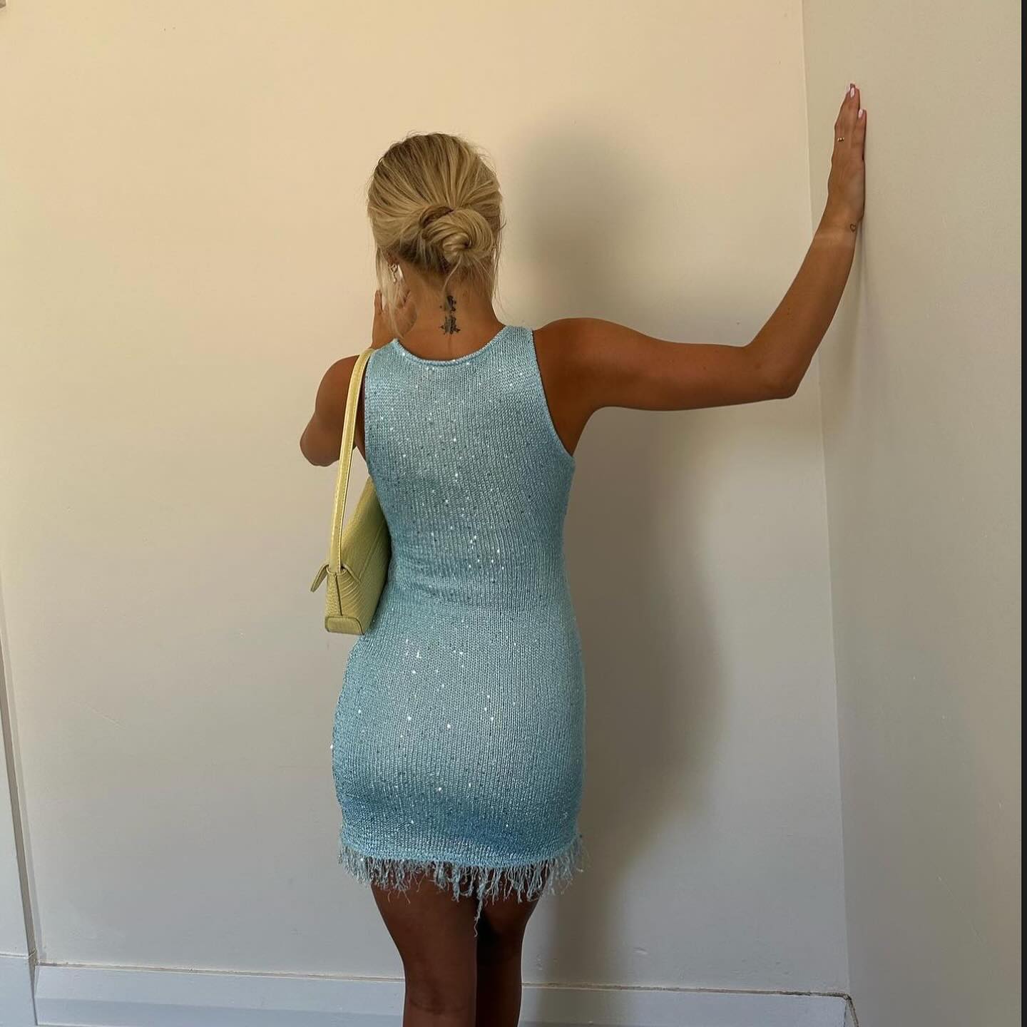 OLANE Rachel Tassel Bodycon Mini Dress BlueSWomen's Dresses